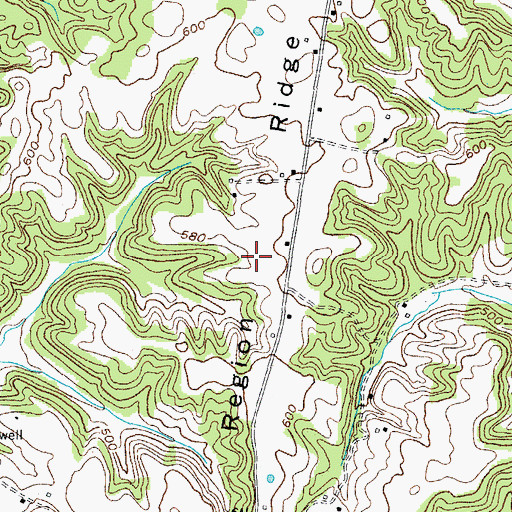 Topographic Map of Region Ridge, KY