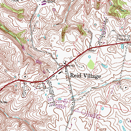 Topographic Map of Reid Village, KY