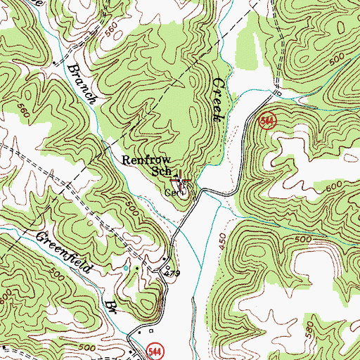 Topographic Map of Renfrow School, KY