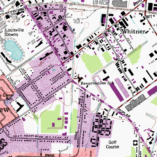 Topographic Map of Resurrection School, KY