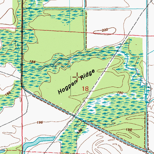 Topographic Map of Hogpen Ridge, AR