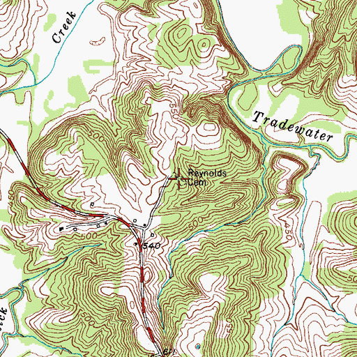 Topographic Map of Reynolds Cemetery, KY