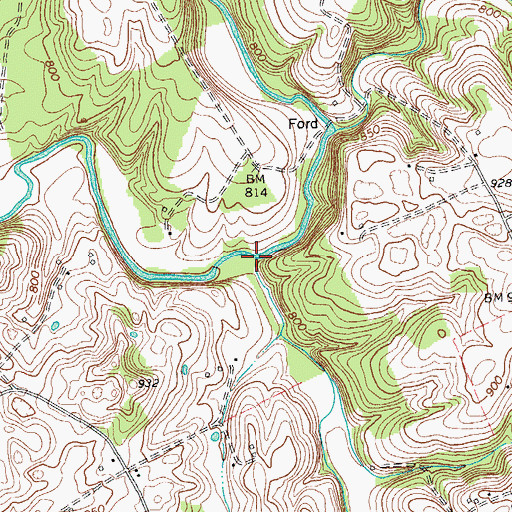 Topographic Map of Reynolds Creek, KY