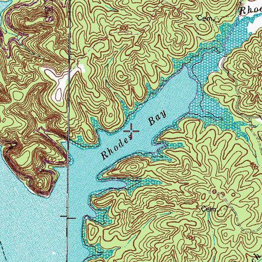 Topographic Map of Rhodes Bay, KY