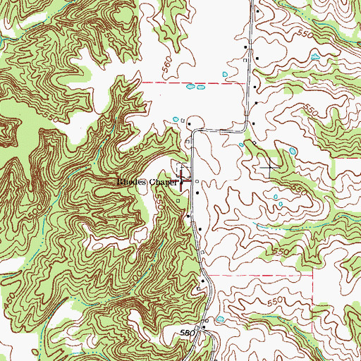 Topographic Map of Rhodes Chapel, KY