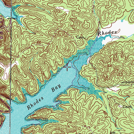 Topographic Map of Rhodes Creek, KY