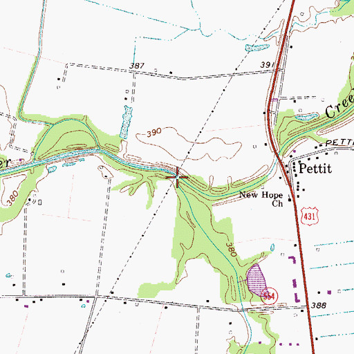 Topographic Map of Rhodes Creek, KY