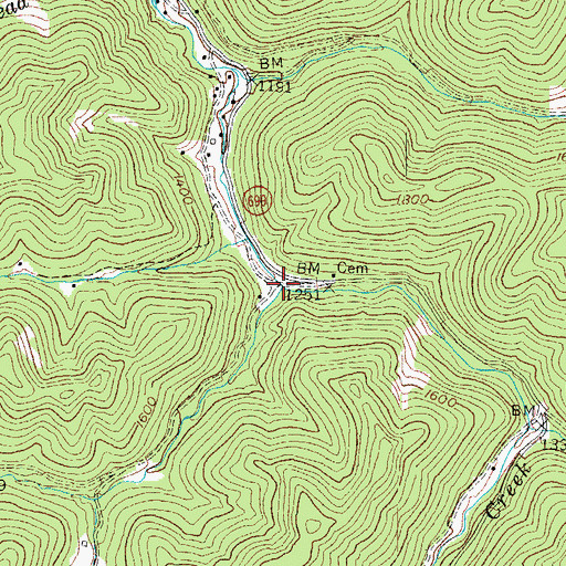 Topographic Map of Rhone Fork, KY