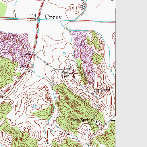 Topographic Map of Rice Cemetery, KY