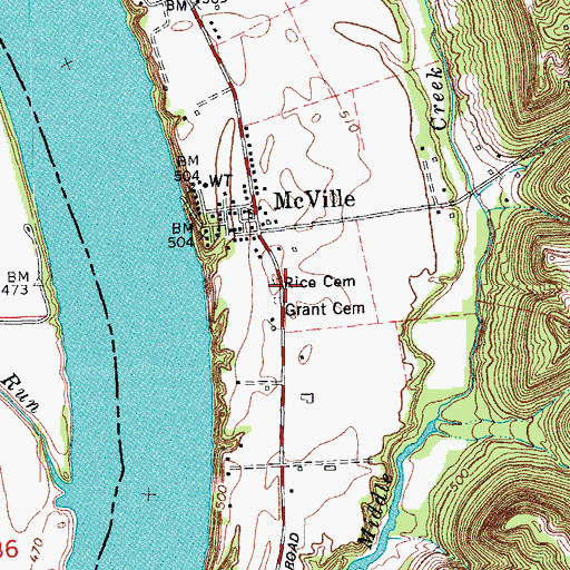 Topographic Map of Rice Cemetery, KY