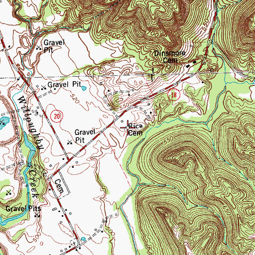 Topographic Map of Rice Cemetery, KY