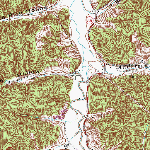 Topographic Map of Rice Hollow, KY