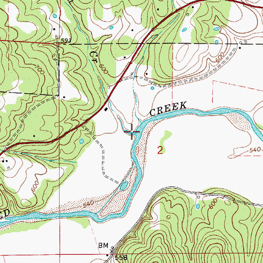 Topographic Map of Hogskin Creek, AR