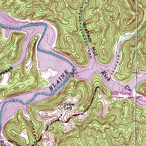 Topographic Map of Rich Creek, KY