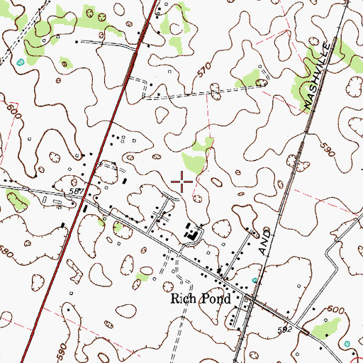 Topographic Map of Rich Pond Baptist Church, KY