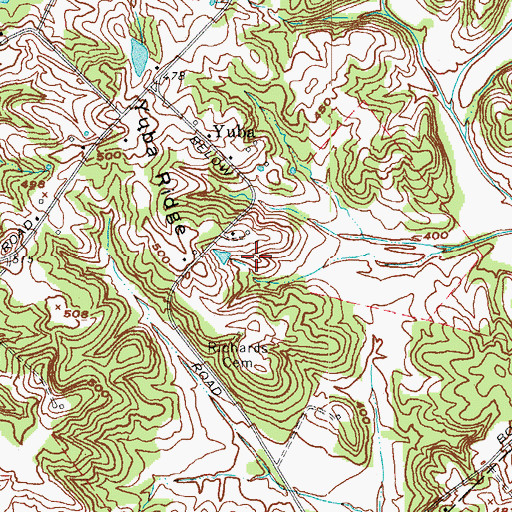 Topographic Map of Richards Cemetery, KY