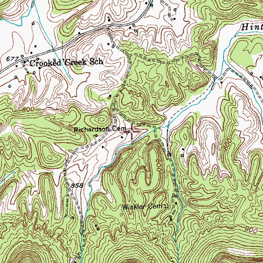 Topographic Map of Richardson Cemetery, KY