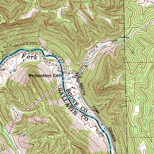 Topographic Map of Richardson Cemetery, KY