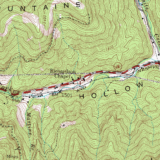 Topographic Map of Richardson Chapel, KY