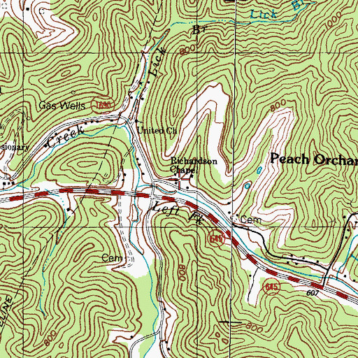 Topographic Map of Richardson Chapel, KY