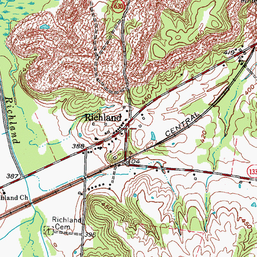 Topographic Map of Richland, KY