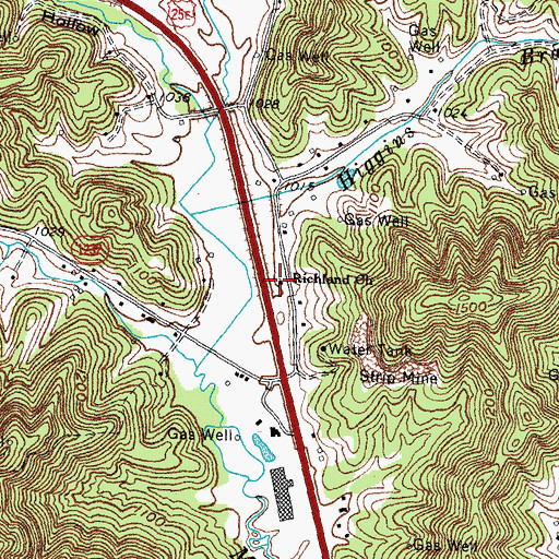 Topographic Map of Richland Church, KY