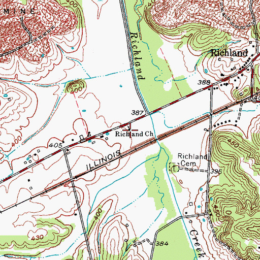 Topographic Map of Richland Church, KY