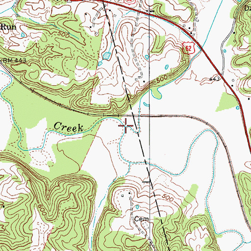 Topographic Map of Richland Creek, KY