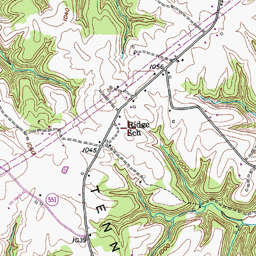 Topographic Map of Ridge School, KY
