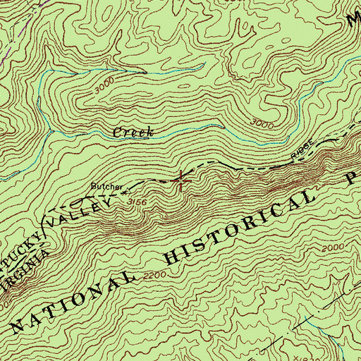 Topographic Map of Ridge Trail, KY