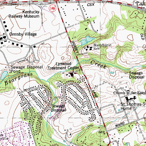 Topographic Map of Lynnwood Treatment Center (historical), KY