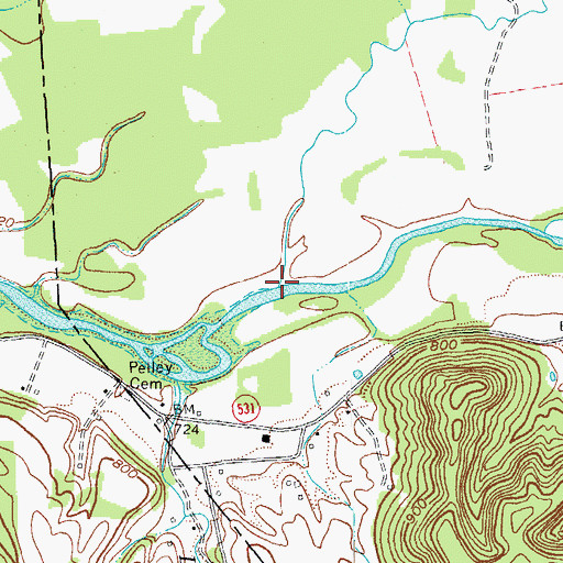 Topographic Map of Riffe Creek, KY