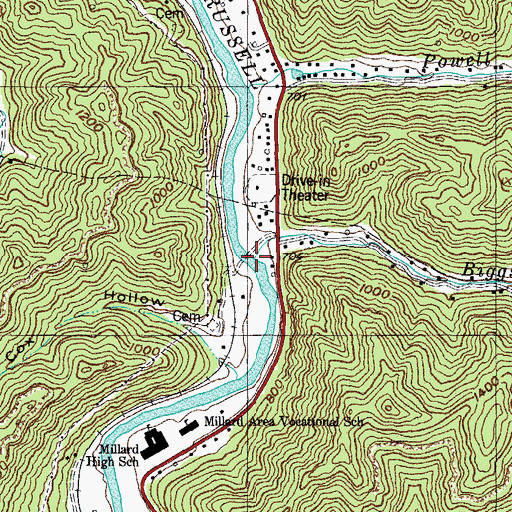 Topographic Map of Biggs Creek, KY