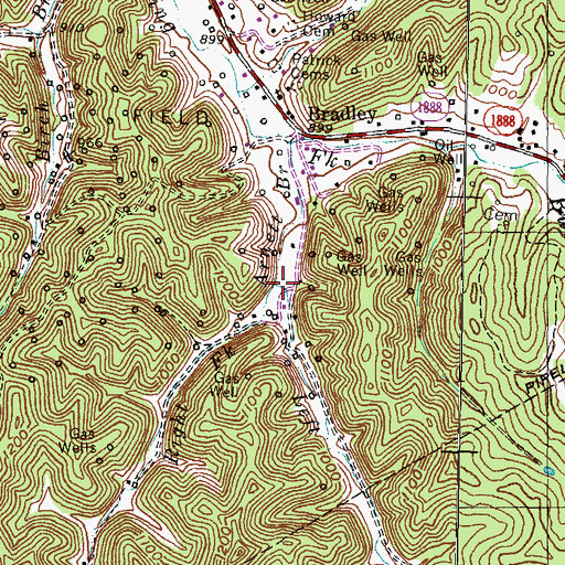 Topographic Map of Right Fork Arnett Branch, KY