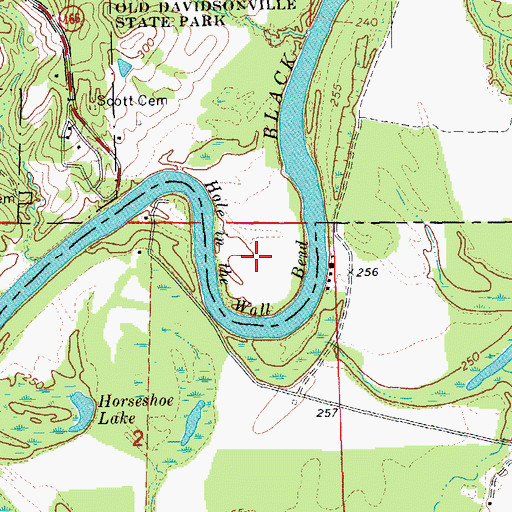 Topographic Map of Hole in the Wall Bend, AR