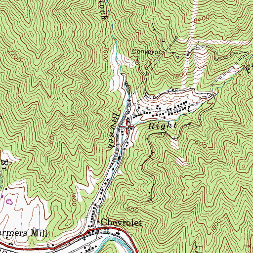 Topographic Map of Right Fork Enoch Branch, KY