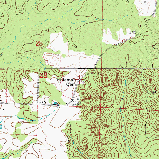 Topographic Map of Holeman Cemetery, AR