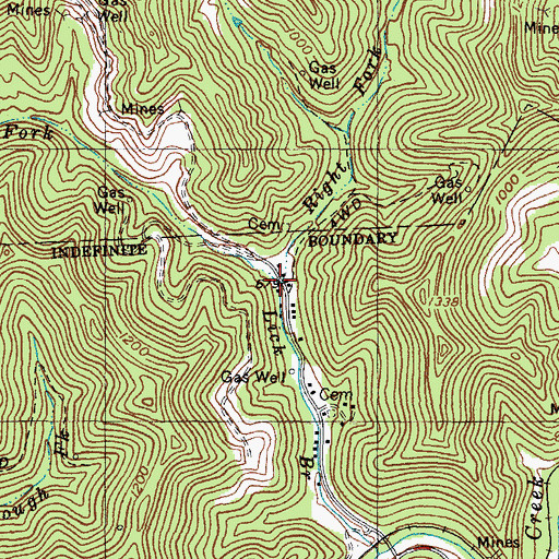 Topographic Map of Right Fork Lick Branch, KY