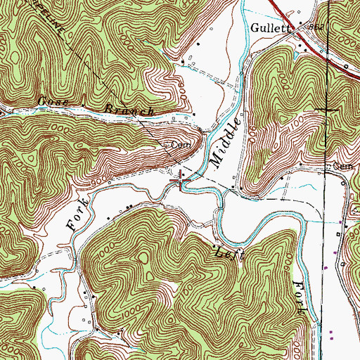 Topographic Map of Right Fork Licking River, KY
