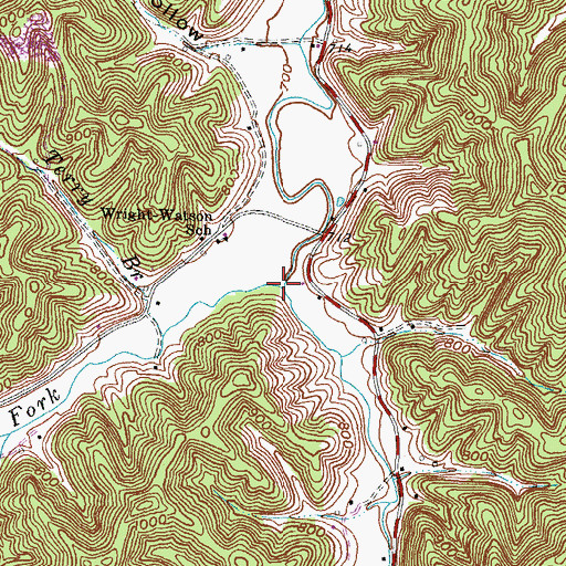 Topographic Map of Right Fork Middle Fork Little Sandy River, KY