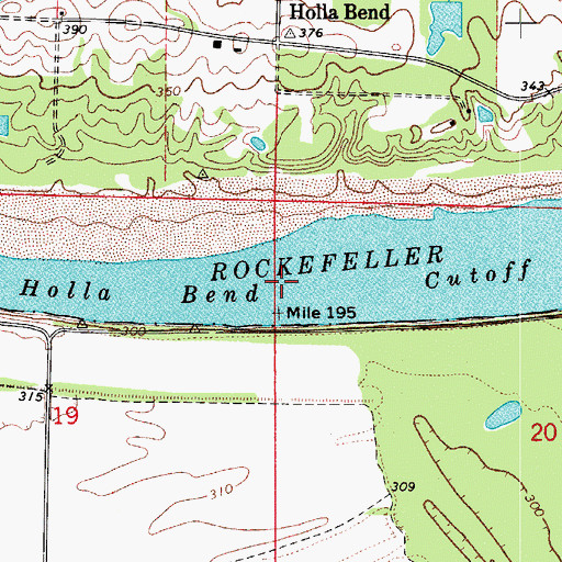 Topographic Map of Holla Bend Cutoff, AR