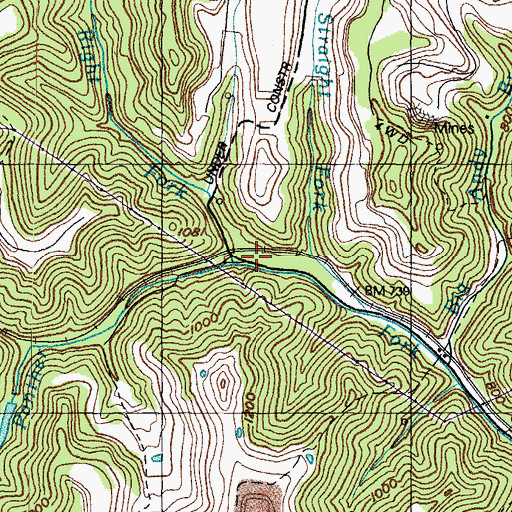 Topographic Map of Right Fork Panther Fork, KY