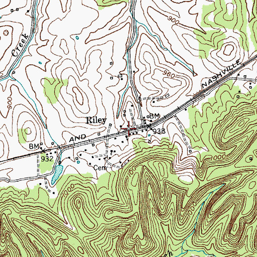 Topographic Map of Riley, KY