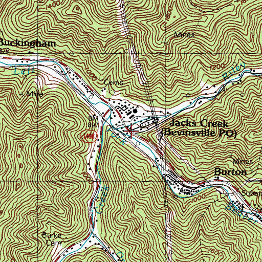 Topographic Map of Riley Branch, KY