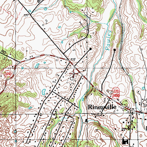 Topographic Map of Rineyville Cemetery, KY