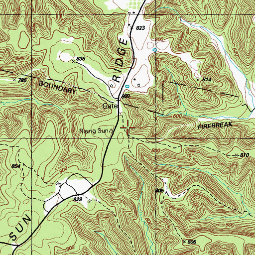 Topographic Map of Rising Sun Ridge, KY