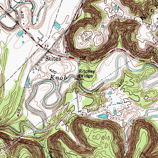 Topographic Map of Ritchey Bridge, KY