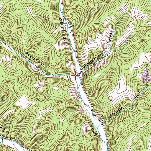Topographic Map of River Hollow, KY