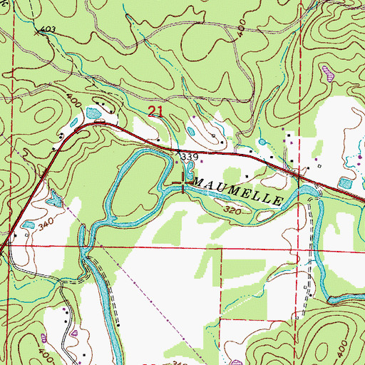 Topographic Map of Holliday Creek, AR