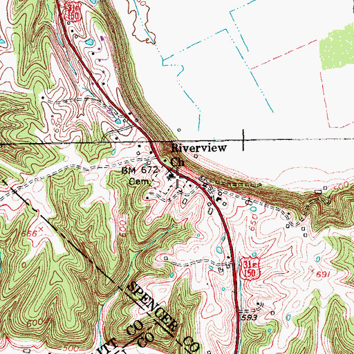 Topographic Map of Riverview Church, KY
